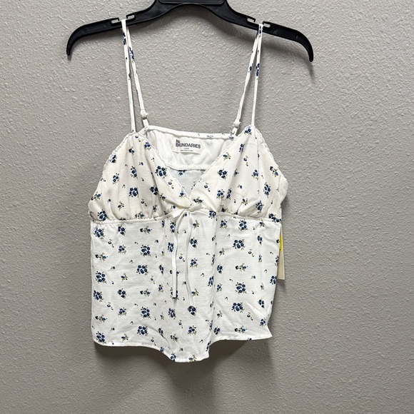 No Boundaries Tops - No Boundaries  White Tie Front Sleeveless Camisole